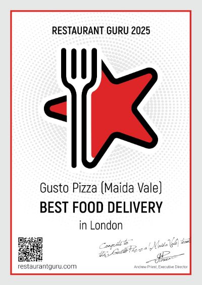 Best Pizza Delivery 2025 in London awarded by Restaurant Guru